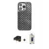 MARSİLYAN™- iPhone 14 Pro Max Kılıf Siluet Form Serisi - Siyah Bilvis Hayalet Cam Ekran Koruyucu + Gold Raze Metal Kamera Lens