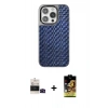 MARSİLYAN™- iPhone 14 Pro Max Kılıf Siluet Form Serisi - Siyah Buffer Cam Ekran Koruyucu + Bilvis Titan Kamera Lens - SH
