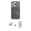 MARSİLYAN™- iPhone 14 Pro Max Kılıf Siluet Form Serisi - Siyah Mat Seramik Nano Ekran Koruyucu + Band Metal Kamera Lens - GS