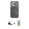 MARSİLYAN™- iPhone 14 Pro Max Kılıf Siluet Form Serisi - Siyah Polymer Nano Ekran Koruyucu + Bilvis Titan Kamera Lens - GS