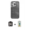 MARSİLYAN™- iPhone 14 Pro Max Kılıf Siluet Form Serisi - Siyah Polymer Nano Ekran Koruyucu + PVD Metal Kamera Lens - TU