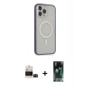 MARSİLYAN™- iPhone 14 Pro Max Kılıf Siluet Işık Koleksiyonu - Şeffaf 360 Full Body Arka Koruyucu + Bilvis Titan Kamera Lens - SH