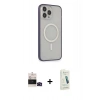 MARSİLYAN™- iPhone 14 Pro Max Kılıf Siluet Işık Koleksiyonu - Şeffaf Pasifik Cam Ekran Koruyucu + Bilvis Titan Kamera Lens - SH