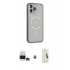 MARSİLYAN™- iPhone 14 Pro Max Kılıf Siluet Işık Koleksiyonu - Şeffaf Pasifik Cam Ekran Koruyucu + Bilvis Titan Kamera Lens - GD