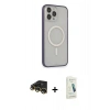 MARSİLYAN™- iPhone 14 Pro Max Kılıf Siluet Işık Koleksiyonu - Şeffaf Pasifik Cam Ekran Koruyucu + Raze Metal Kamera Lens - GD