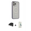 MARSİLYAN™- iPhone 14 Pro Max Kılıf Siluet Işık Koleksiyonu - Şeffaf Pasifik Cam Ekran Koruyucu + Raze Metal Kamera Lens - GS