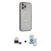 MARSİLYAN™- iPhone 14 Pro Max Kılıf Siluet Işık Koleksiyonu - Şeffaf Royal Nano Ekran Koruyucu + Bilvis Titan Kamera Lens - GS