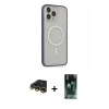 MARSİLYAN™- iPhone 14 Pro Max Kılıf Siluet Işık Koleksiyonu - Siyah 360 Mat Full Body Arka Koruyucu + Raze Metal Kamera Lens - GD