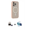 MARSİLYAN™- iPhone 14 Pro Max Kılıf Siluet Işık Koleksiyonu - Siyah 3D Antistatik Cam Ekran Koruyucu + Bilvis Titan Kamera Lens - DNMR