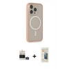 MARSİLYAN™- iPhone 14 Pro Max Kılıf Siluet Işık Koleksiyonu - Siyah 6D Mat Seramik Hayalet Nano Ekran Koruyucu + Gümüş Bilvis Titan Kamera Lens