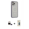MARSİLYAN™- iPhone 14 Pro Max Kılıf Siluet Işık Koleksiyonu - Siyah 6D Mat Seramik Hayalet Nano Ekran Koruyucu + Bilvis Titan Kamera Lens - DNMR