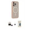 MARSİLYAN™- iPhone 14 Pro Max Kılıf Siluet Işık Koleksiyonu - Siyah 6D Mat Seramik Hayalet Nano Ekran Koruyucu + Gold Bilvis Titan Kamera Lens