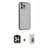 MARSİLYAN™- iPhone 14 Pro Max Kılıf Siluet Işık Koleksiyonu - Siyah 6D Mat Seramik Hayalet Nano Ekran Koruyucu + PVD Metal Kamera Lens - TU