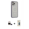 MARSİLYAN™- iPhone 14 Pro Max Kılıf Siluet Işık Koleksiyonu - Siyah 6D Mat Seramik Hayalet Nano Ekran Koruyucu + Bilvis Titan Kamera Lens - SH