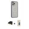 MARSİLYAN™- iPhone 14 Pro Max Kılıf Siluet Işık Koleksiyonu - Siyah 6D Mat Seramik Hayalet Nano Ekran Koruyucu + Gold Raze Metal Kamera Lens