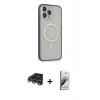 MARSİLYAN™- iPhone 14 Pro Max Kılıf Siluet Işık Koleksiyonu - Siyah Bilvis 3D Mat Cam Ekran Koruyucu + Raze Metal Kamera Lens - GS