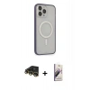 MARSİLYAN™- iPhone 14 Pro Max Kılıf Siluet Işık Koleksiyonu - Siyah Bilvis 3D Mat Cam Ekran Koruyucu + Raze Metal Kamera Lens - GD