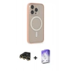 MARSİLYAN™- iPhone 14 Pro Max Kılıf Siluet Işık Koleksiyonu - Siyah Bilvis 5in1 3D Magic Cam Ekran Koruyucu + Gold Raze Metal Kamera Lens