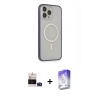 MARSİLYAN™- iPhone 14 Pro Max Kılıf Siluet Işık Koleksiyonu - Siyah Bilvis 5in1 3D Magic Cam Ekran Koruyucu + Bilvis Titan Kamera Lens - DNMR