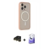 MARSİLYAN™- iPhone 14 Pro Max Kılıf Siluet Işık Koleksiyonu - Siyah Bilvis 5in1 5D Magic Hayalet Cam Ekran Koruyucu + Raze Metal Kamera Lens - GD
