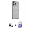 MARSİLYAN™- iPhone 14 Pro Max Kılıf Siluet Işık Koleksiyonu - Siyah Bilvis 5in1 5D Magic Hayalet Cam Ekran Koruyucu + Bilvis Titan Kamera Lens - DNMR