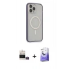 MARSİLYAN™- iPhone 14 Pro Max Kılıf Siluet Işık Koleksiyonu - Siyah Bilvis 5in1 5D Magic Hayalet Cam Ekran Koruyucu + Bilvis Titan Kamera Lens - GD
