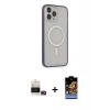 MARSİLYAN™- iPhone 14 Pro Max Kılıf Siluet Işık Koleksiyonu - Siyah Buffer Hayalet Cam Ekran Koruyucu + Gold Bilvis Titan Kamera Lens