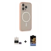 MARSİLYAN™- iPhone 14 Pro Max Kılıf Siluet Işık Koleksiyonu - Siyah Buffer Hayalet Cam Ekran Koruyucu + Gold Bilvis Titan Kamera Lens