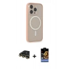 MARSİLYAN™- iPhone 14 Pro Max Kılıf Siluet Işık Koleksiyonu - Siyah Buffer Hayalet Cam Ekran Koruyucu + Raze Metal Kamera Lens - GD