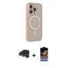 MARSİLYAN™- iPhone 14 Pro Max Kılıf Siluet Işık Koleksiyonu - Siyah Buffer Hayalet Cam Ekran Koruyucu + Raze Metal Kamera Lens - GS