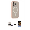 MARSİLYAN™- iPhone 14 Pro Max Kılıf Siluet Işık Koleksiyonu - Siyah Buffer Hayalet Cam Ekran Koruyucu + Siyah Bilvis Titan Kamera Lens