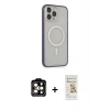 MARSİLYAN™- iPhone 14 Pro Max Kılıf Siluet Işık Koleksiyonu - Siyah Mat Seramik Nano Ekran Koruyucu + PVD Metal Kamera Lens - TU