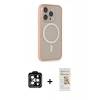 MARSİLYAN™- iPhone 14 Pro Max Kılıf Siluet Işık Koleksiyonu - Siyah Mat Seramik Nano Ekran Koruyucu + PVD Metal Kamera Lens - TU