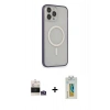 MARSİLYAN™- iPhone 14 Pro Max Kılıf Siluet Işık Koleksiyonu - Siyah Polymer Nano Ekran Koruyucu + Bilvis Titan Kamera Lens - GS