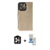 MARSİLYAN™- iPhone 14 Pro Max Kılıf Siluet Işık Serisi - Şeffaf Royal Nano Ekran Koruyucu + Turuncu PVD Metal Kamera Lens
