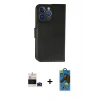 MARSİLYAN™- iPhone 14 Pro Max Kılıf Siluet Işık Serisi - Siyah 18D Cam Ekran Koruyucu + Bilvis Titan Kamera Lens - DNMR