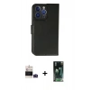 MARSİLYAN™- iPhone 14 Pro Max Kılıf Siluet Işık Serisi - Siyah 360 Mat Full Body Arka Koruyucu + Bilvis Titan Kamera Lens - DNMR