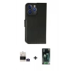 MARSİLYAN™- iPhone 14 Pro Max Kılıf Siluet Işık Serisi - Siyah 360 Mat Full Body Arka Koruyucu + Bilvis Titan Kamera Lens - GS