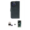 MARSİLYAN™- iPhone 14 Pro Max Kılıf Siluet Işık Serisi - Siyah 360 Mat Full Body Arka Koruyucu + Bilvis Titan Kamera Lens - DNMR