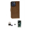 MARSİLYAN™- iPhone 14 Pro Max Kılıf Siluet Işık Serisi - Siyah 360 Mat Full Body Arka Koruyucu + Bilvis Titan Kamera Lens - GS
