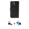 MARSİLYAN™- iPhone 14 Pro Max Kılıf Siluet Işık Serisi - Siyah 3D Antistatik Cam Ekran Koruyucu + Gold Bilvis Titan Kamera Lens