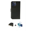 MARSİLYAN™- iPhone 14 Pro Max Kılıf Siluet Işık Serisi - Siyah 3D Antistatik Cam Ekran Koruyucu + Raze Metal Kamera Lens - GD