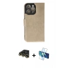 MARSİLYAN™- iPhone 14 Pro Max Kılıf Siluet Işık Serisi - Siyah 3D Antistatik Cam Ekran Koruyucu + Raze Metal Kamera Lens - GD