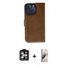 MARSİLYAN™- iPhone 14 Pro Max Kılıf Siluet Işık Serisi - Siyah Bilvis 3D Mat Cam Ekran Koruyucu + PVD Metal Kamera Lens - TU