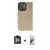 MARSİLYAN™- iPhone 14 Pro Max Kılıf Siluet Işık Serisi - Siyah Bilvis 3D Mat Cam Ekran Koruyucu + PVD Metal Kamera Lens - TU