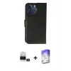 MARSİLYAN™- iPhone 14 Pro Max Kılıf Siluet Işık Serisi - Siyah Bilvis 5in1 3D Magic Cam Ekran Koruyucu + Bilvis Titan Kamera Lens - GD
