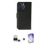 MARSİLYAN™- iPhone 14 Pro Max Kılıf Siluet Işık Serisi - Siyah Bilvis 5in1 3D Magic Cam Ekran Koruyucu + Bilvis Titan Kamera Lens - GS