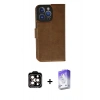 MARSİLYAN™- iPhone 14 Pro Max Kılıf Siluet Işık Serisi - Siyah Bilvis 5in1 3D Magic Cam Ekran Koruyucu + PVD Metal Kamera Lens - TU