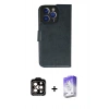 MARSİLYAN™- iPhone 14 Pro Max Kılıf Siluet Işık Serisi - Siyah Bilvis 5in1 3D Magic Cam Ekran Koruyucu + PVD Metal Kamera Lens - TU