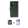 MARSİLYAN™- iPhone 14 Pro Max Kılıf Siluet Işık Serisi - Siyah Bilvis 5in1 3D Magic Cam Ekran Koruyucu + PVD Metal Kamera Lens - TU